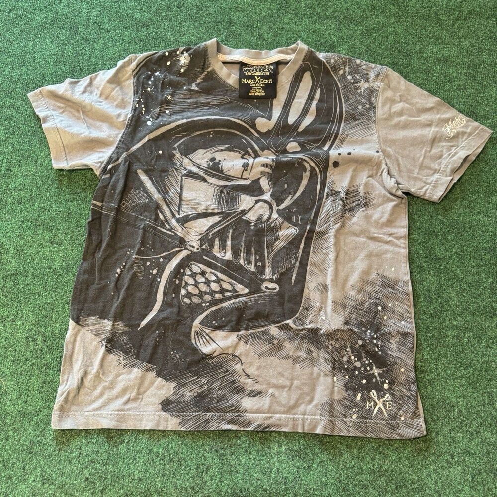 Star Wars Darth Vader T-Shirt 2008 Marc Ecko Cut & Sew Aop Graphic Print T Large